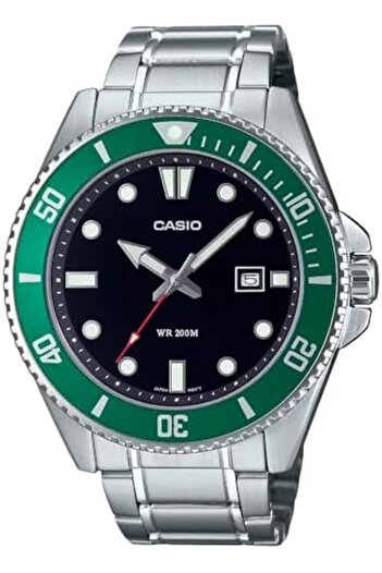 Casio Men's Dive Watch - MDV-107D-3AVDF Multicolor Dial, Silver Band