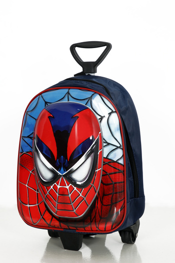 Moricha Boy's Kindergarten Spiderman Embossed School Bag with Check