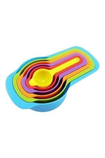 Generic 6-Piece Measuring Spoon And Cup Set Blue/Orange/Green
