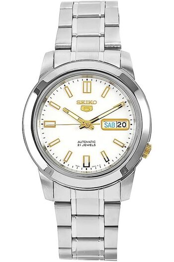 Seiko Men's 5 Automatic Watch with Analog Display and Stainless Steel Strap SNKK07