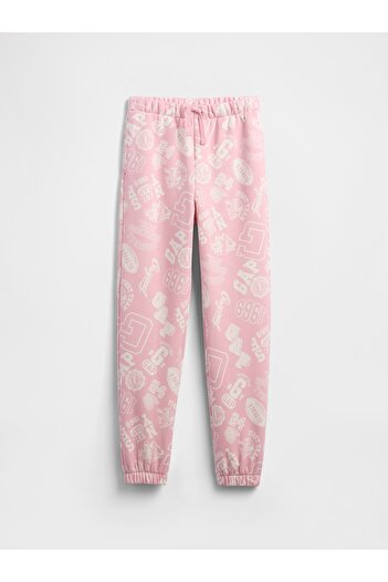GAP Kız Çocuk Pembe Relaxed Logo Jogger Eşofman Altı