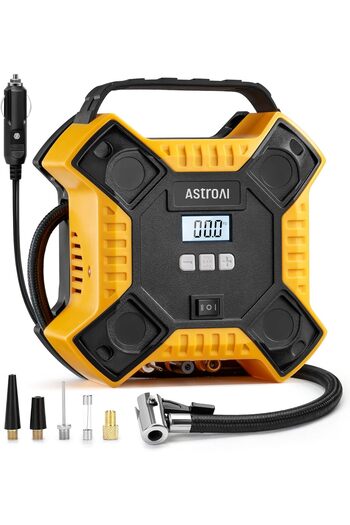 AstroAI Tyre Inflator Air Compressor Car Tyre Inflator 12V DC & 160 PSI Integrated Metal Structure D