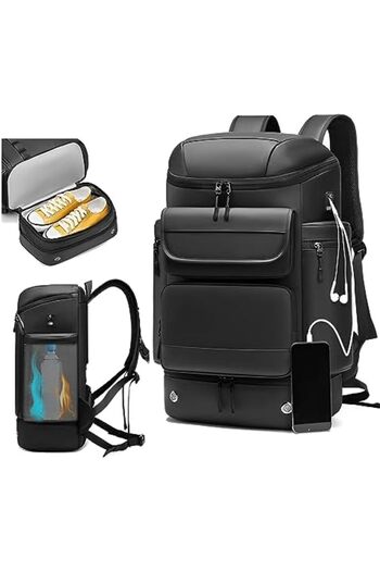 Skycare 45L Business Travel Backpack, Expandable Waterproof Laptop Bag