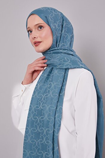 Levidor Turquoise Geometric Pattern Grazia Shawl