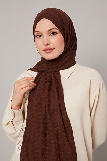 Levidor Brown Self-Textured Natural Line Shawl