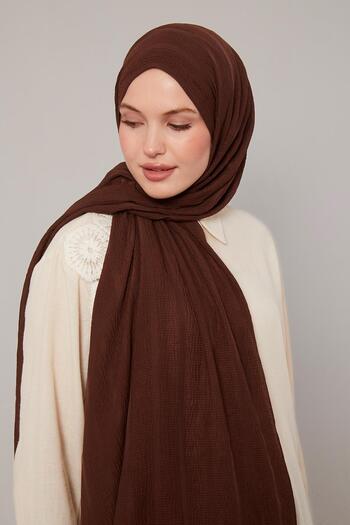 Levidor Brown Self-Textured Natural Line Shawl