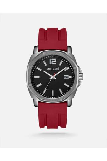 Arkaan Emzuri Men's Watch with Red Rubber Strap | EAR003M17