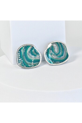 NARRU Handmade earrings, turquoise, silver, Arya 28