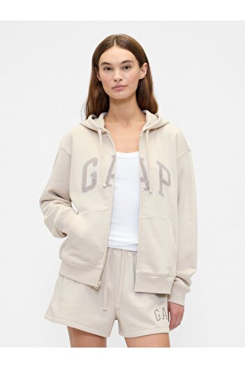 GAP Women'Sgap Logo Fleece Zippered Sweatshirt