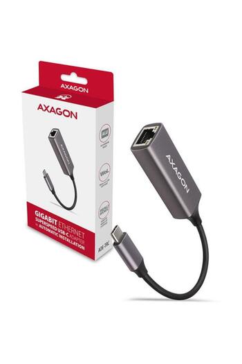 Axagon Network Card ADE-TRC, USB 3.2 Gen 1 Type-C - RJ45, Gigabit (Gray)