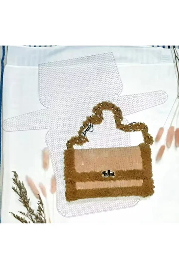 iğne izi Plastic Bag Canvas, Wallet Canvas, Handmade Bag Handmade Bag White 22X44