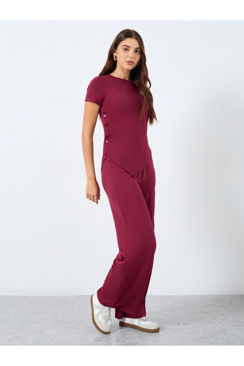 Clovia By Styli Striped Button Down Shirt and Pyjama Set