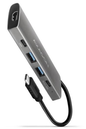 Axagon Hub USB HMC-5 G 2, 2 x USB-A, 2 x USB-C, HDMI (Gray)