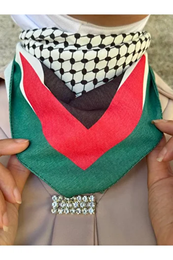 ALDAYER PALESTINE THEMED SCARF 50x50