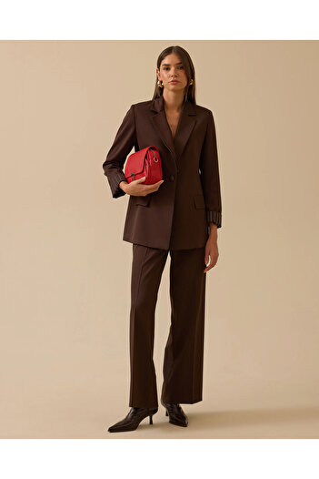 SEÇİL Stripe Detailed Single Button Jacket