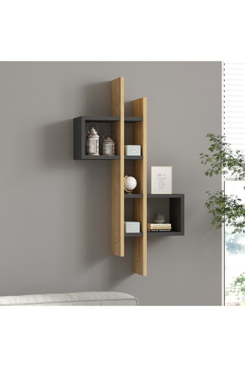 UnicUtil Rafturi perete, Premium Frame, UnicUtil, 53 x 108 x 19 cm, Stejar Gri
