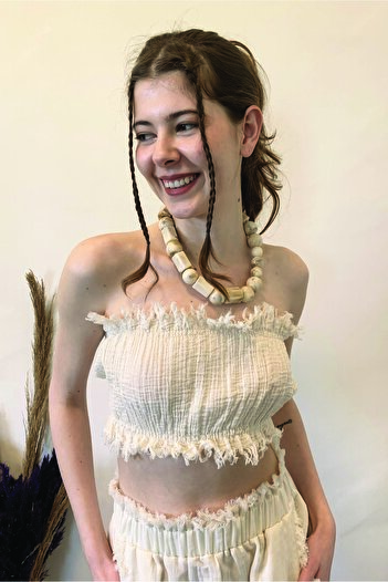 ARİNNASİDE Muslin Tassel Strapless