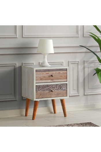 UnicUtil Noptiera, Modern Vintage, UnicUtil, 40 x 55 x 35 cm, Alb - Nuc