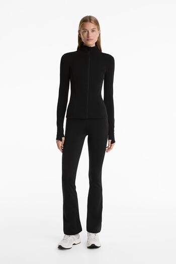 Oysho High rise warm flare trousers