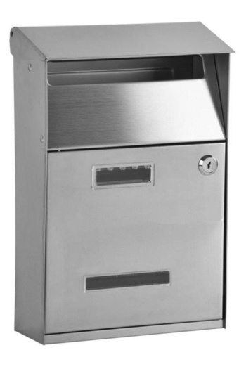 SGTT Stainless steel mailbox with name plate, 320x215x105 mm