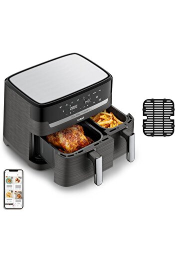 TEFAL EY905B10, Easy Fry & Grill Dual XXL, 8.3 L, Stainless Steel, Double Drawers, Combination Air F