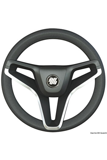 Ultraflex Black Steering Wheel Portofino 350 mm