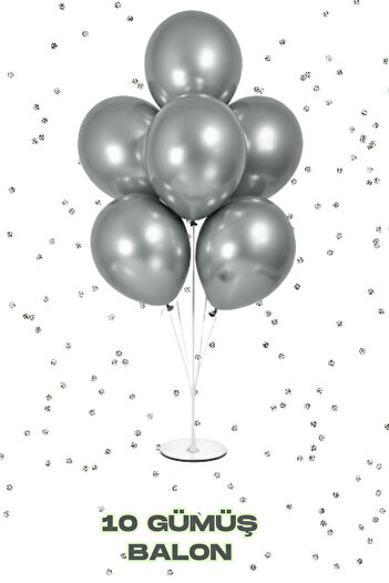 Baloncu Nene Happy Birthday Yazı Banner 2 Adet 7 Li Balon Standı 10 Adet Gümüş 10 Adet Mor Balon Doğum Günü Süs