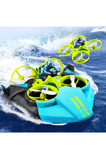 Generic 3-in-1 RC Hovercraft Boat Drone Race Car Toy – Water, Land & Air Remote Control Vehicle