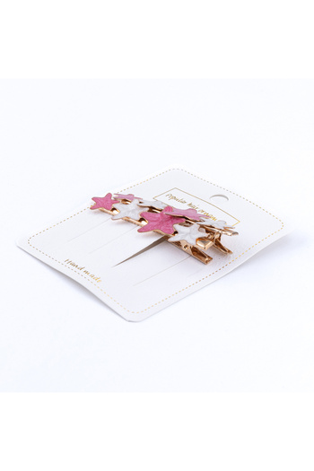 Bimotif Set of Hair Clips Star, Lilac-White