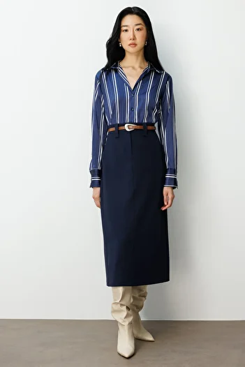 Ekol Midi Skirt with Waist Belt