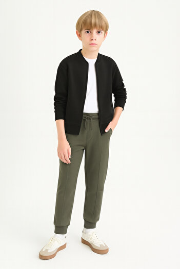 AHENGİM Boy's Basic Waffle Fabric School Sweatpants Ak2432