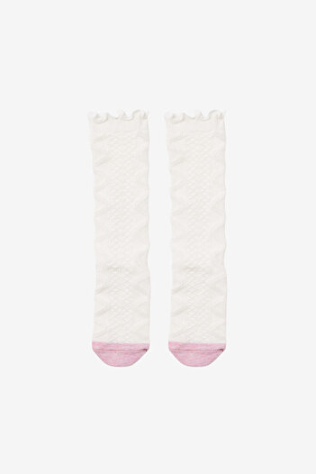 Katia&Bony Baby Girl Patterned Knee Socks Ecru