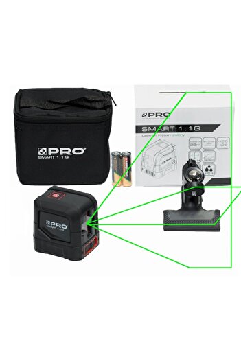 PRO Green laser level for indoor/outdoor with 2 lines SMART 1.1G max 25m