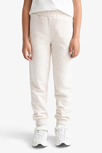 DeFacto Standart Fit Basic Düz Beli Lastikli Okul Jogger Bej Kız Çocuk Eşofman Altı Y1226A6/BG667