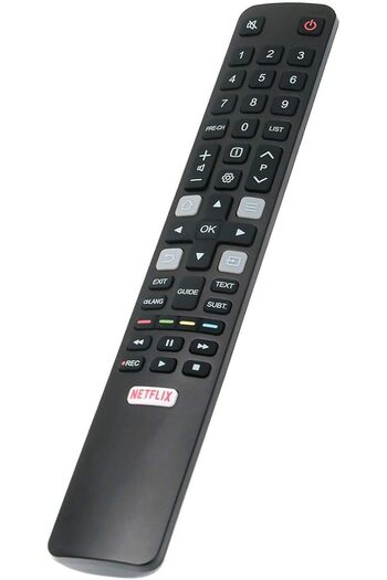 Falcon TCL Smart TV Remote - RC802N Replacement Control For TCL LCD LED With Netflix Smart Key - Black