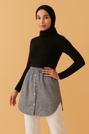 mirach Open Sides U Model Shirt Skirt Buttoned Cotton Modern Design for Stylish and Comfortable Use