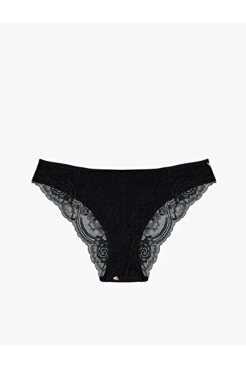 Koton Cotton Floral Panties with Lace Detail on the Back