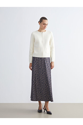 LC Waikiki Patterned A-Line Satin Skirt with Elastic Waist