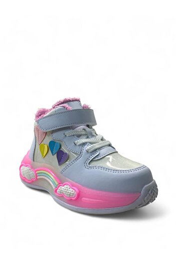 pepino 2050 Orthopedic Girl's Preschool White Lighted Furry Sports Boots