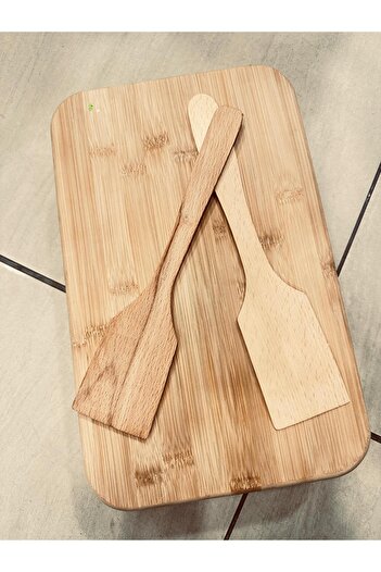Home 2 Pieces 28 cm Natural Wooden Spatula