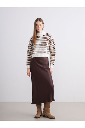 LC Waikiki Create Your Style from Uzg Store |   Elastic Waist Flared Satin Skirt