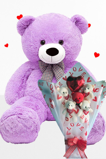 Sole Plush Teddy Bear 90 cm Plush Teddy Bear Birthday Gift Teddy Bear Bouquet Set for Special Day
