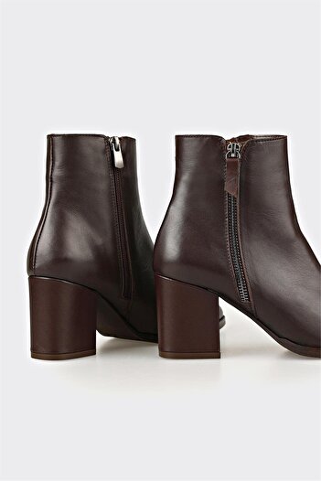 Elle Shoes Kahve Deri Kadın Klasik Bot