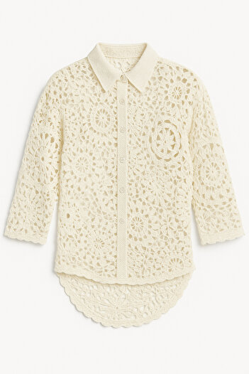 Katia&Bony Women's Knitted Buttoned Tunic Ecru