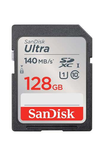 SanDisk Ultra SDXC UHS-I Card Speed Upto 140 MB/s 128 GB
