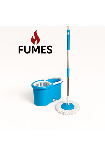 Fumes Spin mop and bucket set with 2 extra microfiber heads and 360 degree rotating