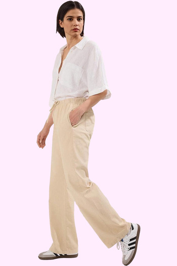 PayBuy Women's Fashion High Waist Wide Leg Pants Solid Pattern Daily Use Weekend Quality Material