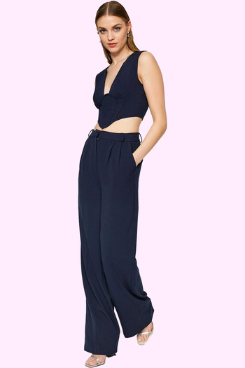 PayBuy Women's Fashion High Waist Wide Leg Woven Pants Stylish Ambient Casual Combinations
