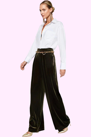 PayBuy Women's Fashion Velvet Wide Leg Long Pants Stylish Night Combinations Daily Use