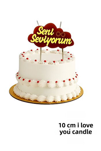 Baloncu Dede I Love You Written Cake Candle Lover Special Day Birthday Marriage Proposal Year Anniversary Ornament Material